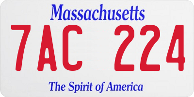 MA license plate 7AC224