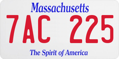 MA license plate 7AC225