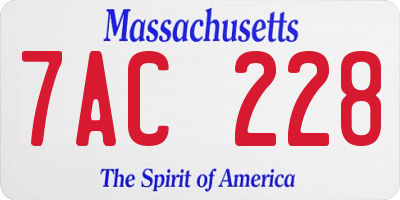 MA license plate 7AC228