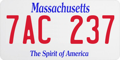MA license plate 7AC237