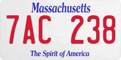 MA license plate 7AC238