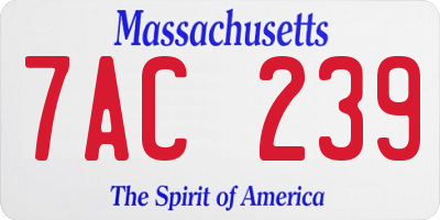 MA license plate 7AC239