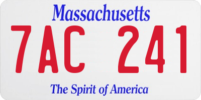 MA license plate 7AC241