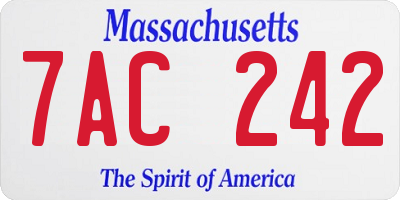 MA license plate 7AC242