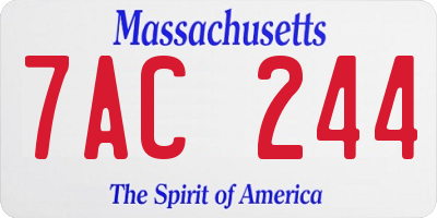 MA license plate 7AC244