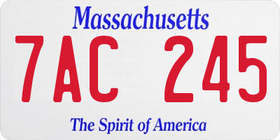 MA license plate 7AC245