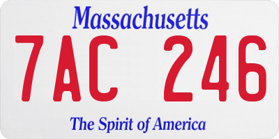 MA license plate 7AC246