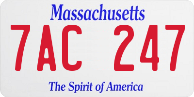 MA license plate 7AC247