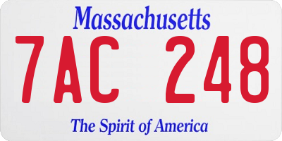 MA license plate 7AC248