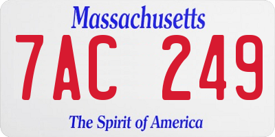 MA license plate 7AC249