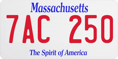 MA license plate 7AC250