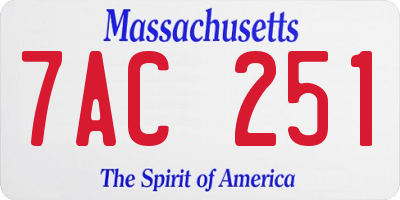 MA license plate 7AC251