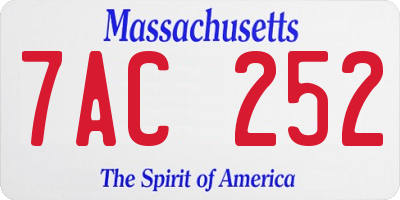 MA license plate 7AC252