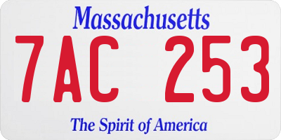 MA license plate 7AC253