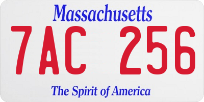 MA license plate 7AC256