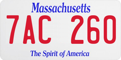 MA license plate 7AC260