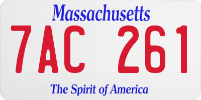 MA license plate 7AC261