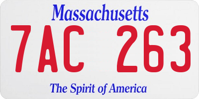 MA license plate 7AC263
