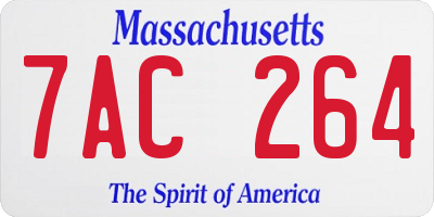 MA license plate 7AC264