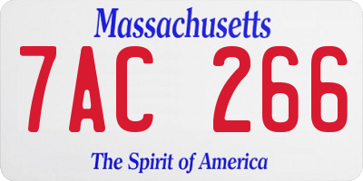 MA license plate 7AC266