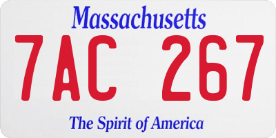 MA license plate 7AC267