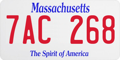 MA license plate 7AC268