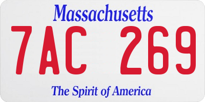MA license plate 7AC269