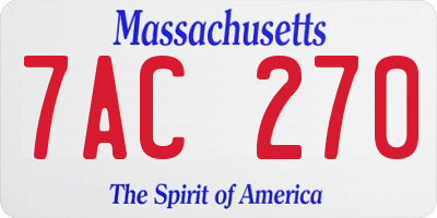 MA license plate 7AC270