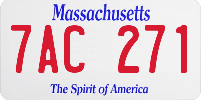 MA license plate 7AC271