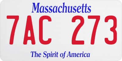 MA license plate 7AC273