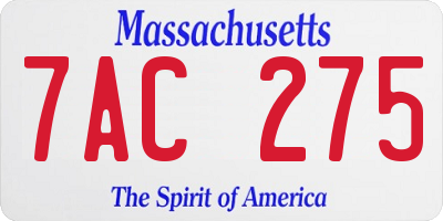 MA license plate 7AC275