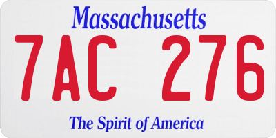 MA license plate 7AC276
