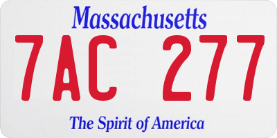MA license plate 7AC277