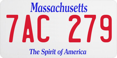 MA license plate 7AC279