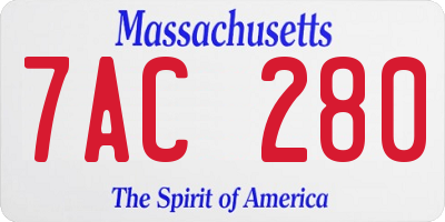 MA license plate 7AC280