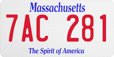 MA license plate 7AC281
