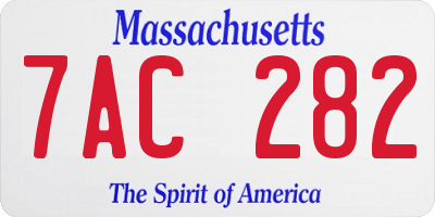 MA license plate 7AC282