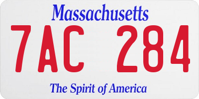 MA license plate 7AC284