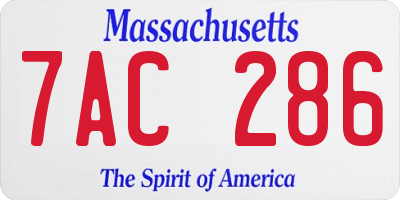 MA license plate 7AC286