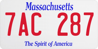 MA license plate 7AC287