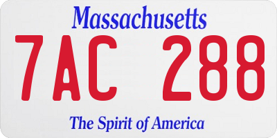 MA license plate 7AC288