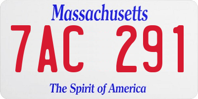 MA license plate 7AC291