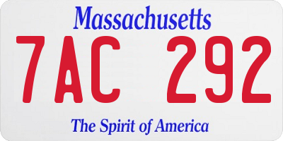 MA license plate 7AC292