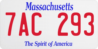 MA license plate 7AC293
