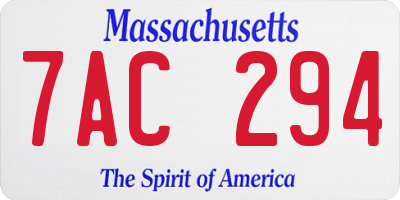 MA license plate 7AC294