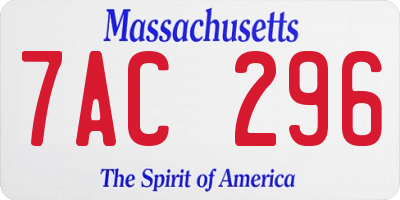 MA license plate 7AC296