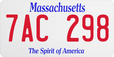 MA license plate 7AC298