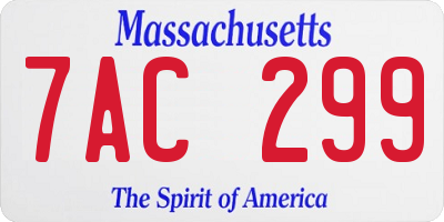 MA license plate 7AC299