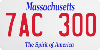 MA license plate 7AC300