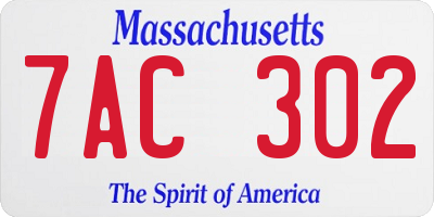 MA license plate 7AC302